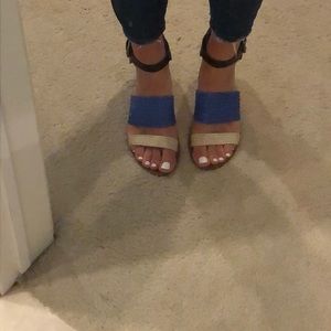 Dolce Vita Blue and Beige Sandals